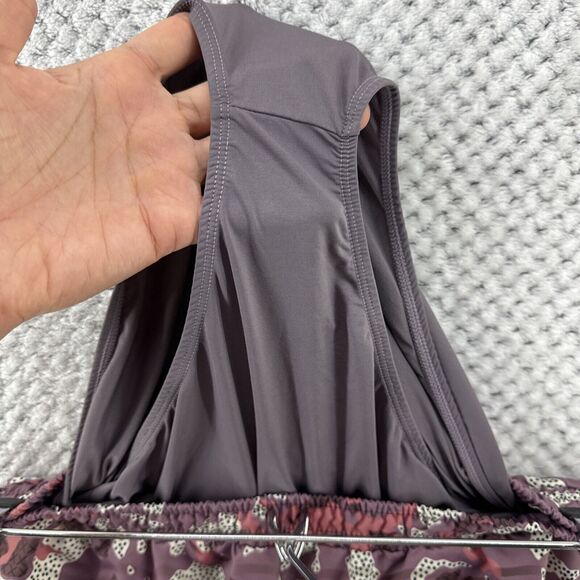 Maaji Shorts Women L Purple Abstract Running Shorts Build In Briefs Side Pockets - Picture 7 of 14